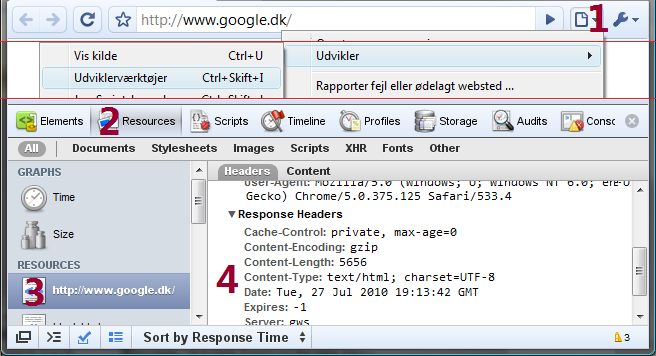 Skærmanvisninger for Google Chrome